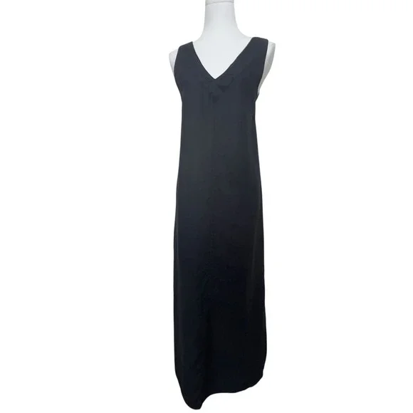 knee length dresses for ladies Knotted Strap V Neck Maxi Dress | A-Line Dress